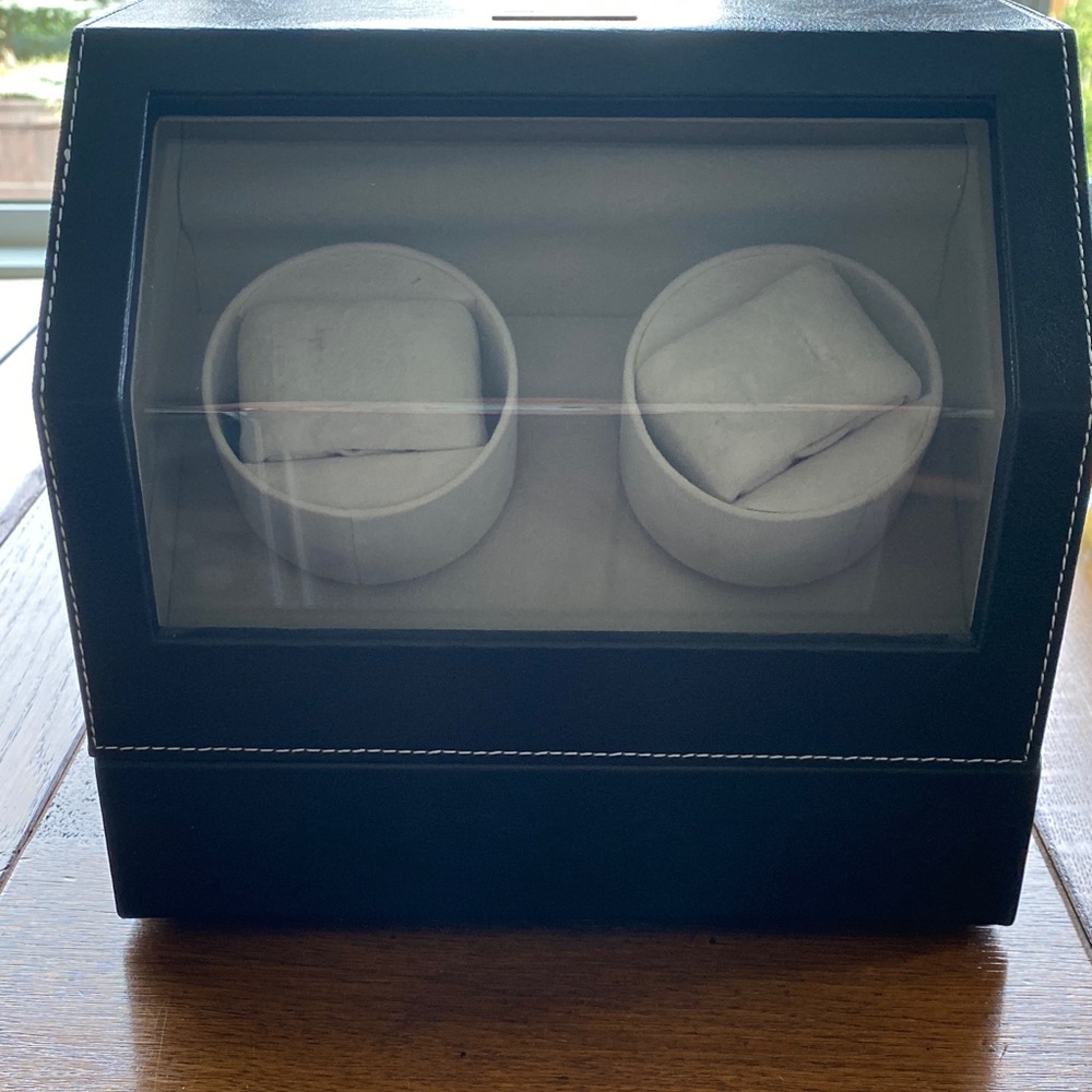 Heiden Black Watch Winder display Box for duel watches